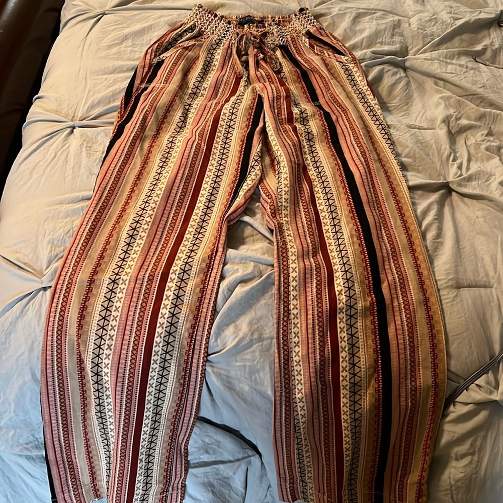Beau Dawson Boho Linen Blend Pants-wide legs - worn/washed once medium jr - Picture 3 of 12